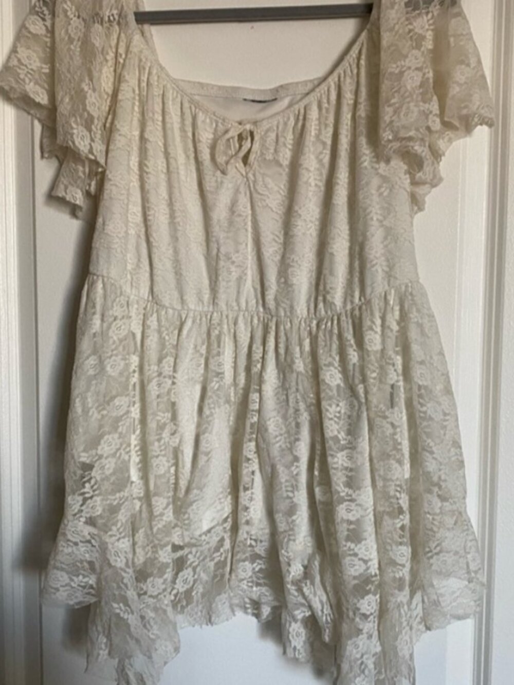 Ivory Lace Babydoll Tunic Top